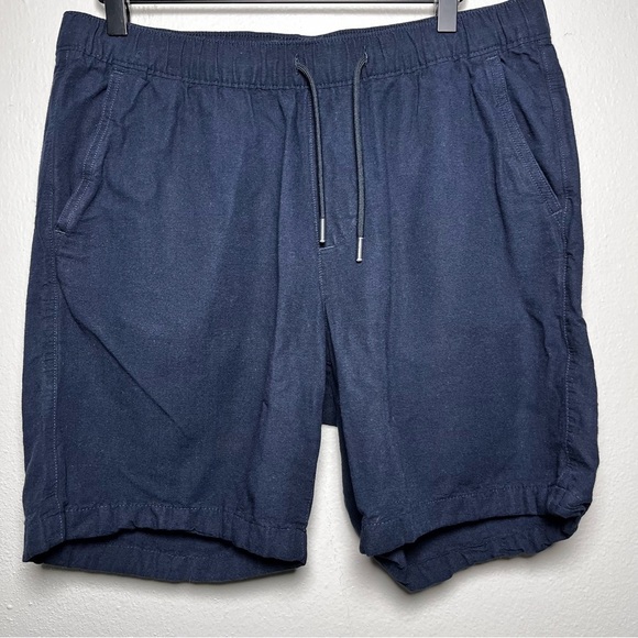 Abercrombie and Fitch‎ Men Linen Shorts Medium Navy Blue Pull On Stretch Casual - Picture 1 of 8